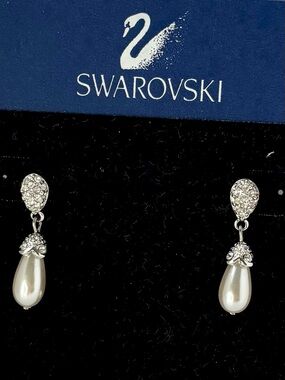 Swarovski Crystal and Pearl Drop Earrings